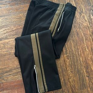 Botegga Veneta black wool joggers w/army green stripes LIKE NEW worn only once!